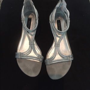 White House Black Market "Cadence" Silver Sandals